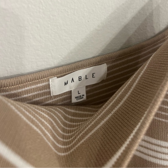 GRETA MULTI STRIPED KNIT MIDI DRESS SIZE LARGE - Picture 4 of 5